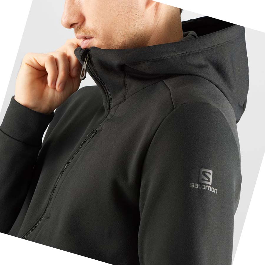 Sudadera Con Capucha Salomon ESSENTIAL WARM FLEECE Hombre Negros | MX 3197VRW